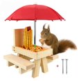 thumbnail image 1 of Squirrel Picnic Table, Squirrel Picnic Table Feeder Natural Wood Color Easy Installation Durable Wooden Waterproof Decorative  for Small Animals for Garden Natural Wood, 1 of 8