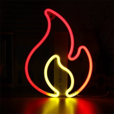 EGNMCR Flame Neon Sign,Néon Lumières pour Déco Murale, Lumière Murale Néon Alimentée par Pile USB
