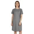 thumbnail image 1 of Inkmeso Robe T-Shirt d'Été Décontractée Unie pour Femmes, Coupe Ample, Tunique à Manches Courtes, Robe de Nuit, 1 of 7