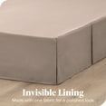 thumbnail image 3 of Bare Home Jupe de Lit Double Brossage - Premium 1800 Collection - Retombée de 15 Pouces - Double, Taupe, 3 of 4