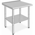thumbnail image 4 of Senfot Double Layer Stainless Steel Workbench 24 x 24 x 35 Inch, Stationary Garage Work Table No Wheels with Rear Back Panel, 4 of 8