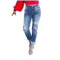 thumbnail image 2 of Wyzesi Wide Leg Jeans Women Plus Size 3X Ladies' Distressed Ripped Casual Streetwear Hop Straight Leg Mid Rise Jeans, 2 of 9