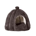 thumbnail image 3 of Lit pour Animal Semi-Fermé 15x13 Po Détachable Lavable Tapis de Chenil en Flanelle pour Chats Petits Animaux Base de Soutien Douce Gris, 3 of 6