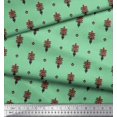 thumbnail image 3 of Soimoi Poly Georgette Fabric Leaves & Floral Block Print Sewing Fabric Yard 42 Inch Wide, 3 of 4