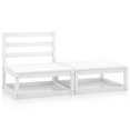 thumbnail image 1 of vidaXL 2 Piece Garden Lounge Set White Solid Pinewood, 1 of 5