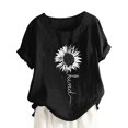 thumbnail image 1 of AMERTEER Mode Femmes T-Shirt Décontracté à Imprimé Tournesol Manches Courtes Col Rond Blouse Hauts T-Shirt pour Femmes, 1 of 3