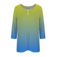 thumbnail image 4 of Birdeem Blouse pour Femmes Col Rond Manches 3/4 Boutonnée, 4 of 9