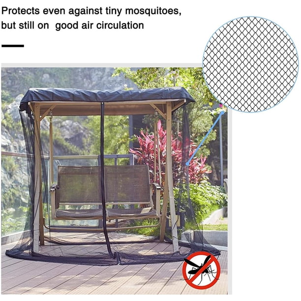 Moustiquaire De Camping – Housse Zippée, 82x89x160 Cm, Maille Fine, Imperméable – Pour Chaise Longue, Pêche, Jardin (noir, Polyester)
