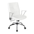 thumbnail image 1 of Faux Leather Chair in White with Chrome Base, 1 of 8
