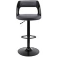 thumbnail image 2 of Tabouret de Bar en Similicuir et Bois Noir Paulo Pivotant Réglable, 2 of 9