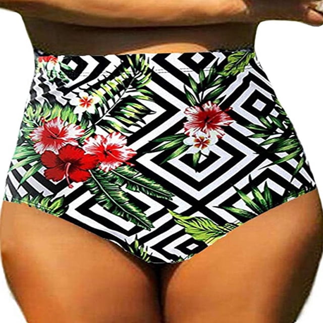 MesaSe Bas de Bikini Taille Haute pour Femmes Grande Taille