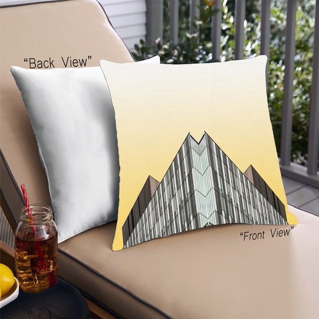 Ahgly Company Color Focus Yellow Outdoor Throw Pillow, 18 inch by 18 inch