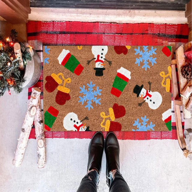 WIFKLSIIPG Funny Christmas Doormat Merry Catmas Doormat Meowy Christmas Doormat Cat Doormats Funny Welcome Mat Funny Doormat front Porch Rug Doormat Cute Warming Carpet