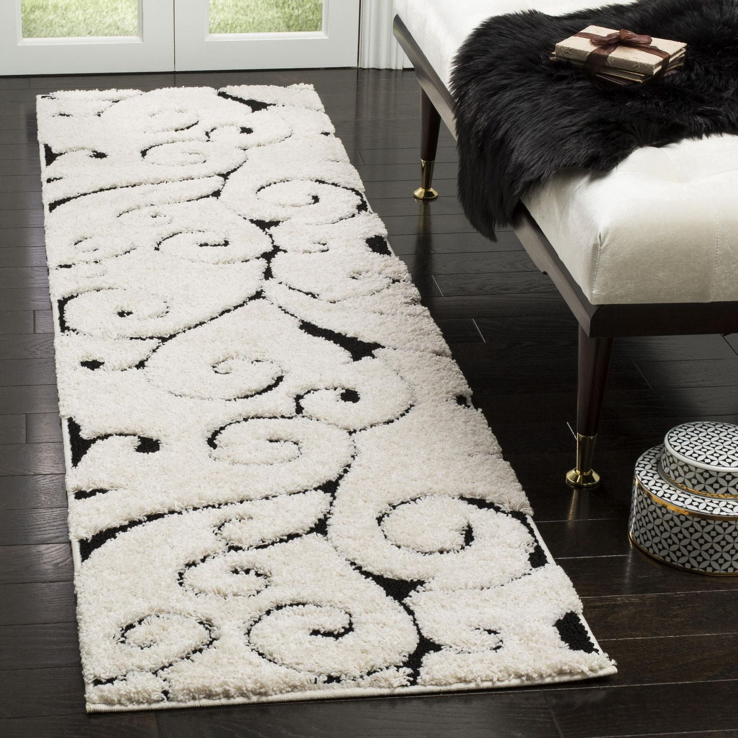 SAFAVIEH Florida Douglas Tapis Vignes Florales Shag