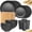 Black, variant on 16-Piece Plastic Dinnerware Set with Bowls, Plates, and Cups in Solid Colors, Durable Drop-Resistant Tableware for Household Use
