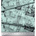 thumbnail image 3 of Soimoi Poly Georgette Fabric Waves & Ship Ocean Decor Fabric Printed Yard 52 Inch Wide, 3 of 3