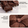 thumbnail image 2 of Canapé Sectionnel Modulaire en U en Chenille Brun avec Fauteuil Inclinable, USB et Rangement – Sièges de Salon 126 Pouces, 2 of 13