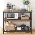 thumbnail image 2 of Royalbelle Black+Brown Kitchen Island with 3-Tier Storage Shelf, Sturdy Steel Frame, 2 of 7