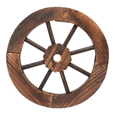 GUOOL Decorative Wooden Wagon Wheel Retro Art Crafts Wall Hanging Anti-Corrosion