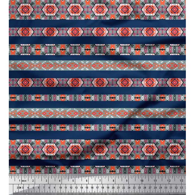 Soimoi Rayon Fabric Aztec Southwestern Decor Fabric Printed Yard 56 Inch Wide