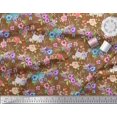 thumbnail image 3 of Soimoi Viscose Chiffon Fabric Leaves, & Rose Floral Printed Fabric 1 Yard 42 Inch Wide, 3 of 3