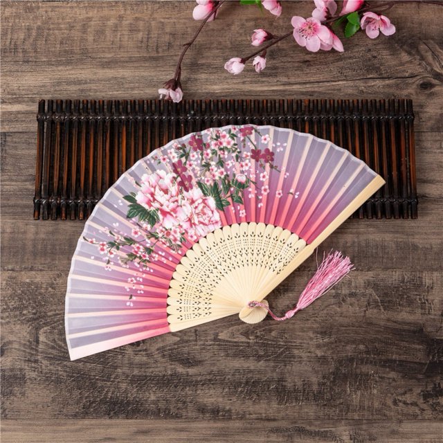 Cherry Blossom Fans Asian Wedding Favor Party Reception Delicate Folding