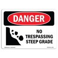 thumbnail image 1 of SignMission OS-DS-A-1218-L-1785 12 x 18 Po Signe de Danger OSHA - Pas d'Intrusion Pente Raide, 1 of 1
