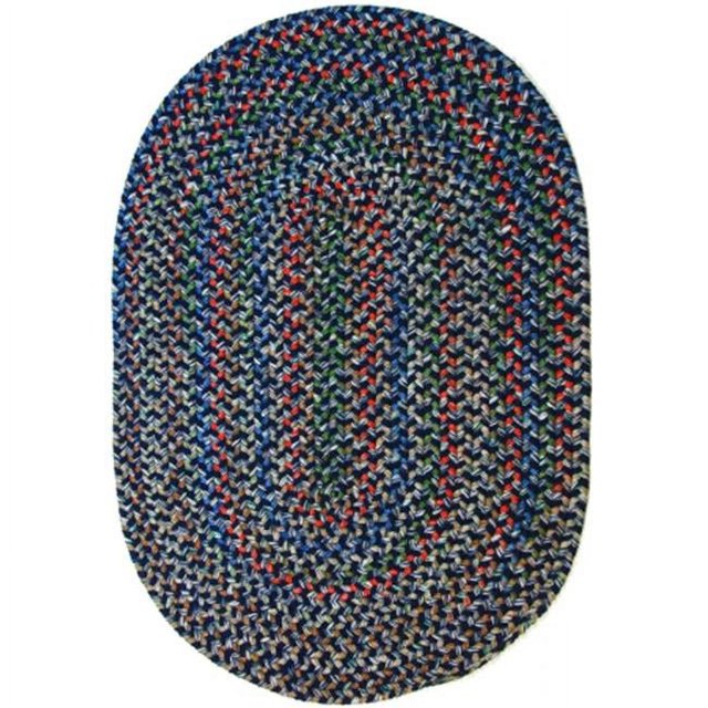 Rhody Rug Katie Tapis Ovale Tressé Intérieur-Extérieur, Marine, 2 x 4 Pi.