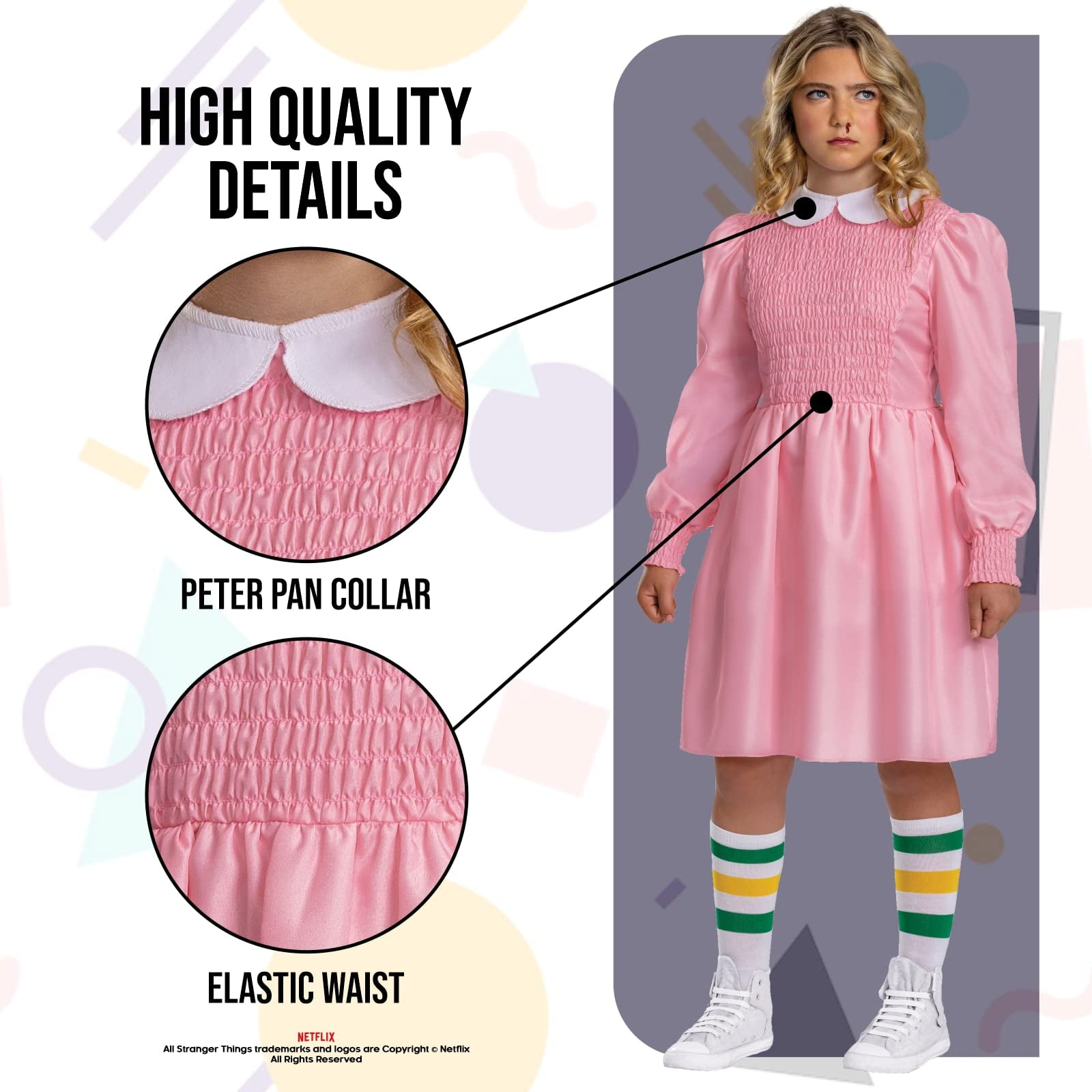 eleven stranger things season 1 pink dress Disguise Tween Stranger Things Classic Pink Dress Eleven Costume Size 14/16 in the Costumes department at Lowes.com