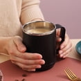 thumbnail image 4 of Chmadoxn Rangement et Organisation de Cuisine, Tasse à Café, Tasse Portable à Double Paroi en Acier Inoxydable avec Couvercle et Poignée, Chauffable par Induction, Tasse à Café Isolée pour Voyage, Camping, Tasse à Café de Bureau, 4 of 9