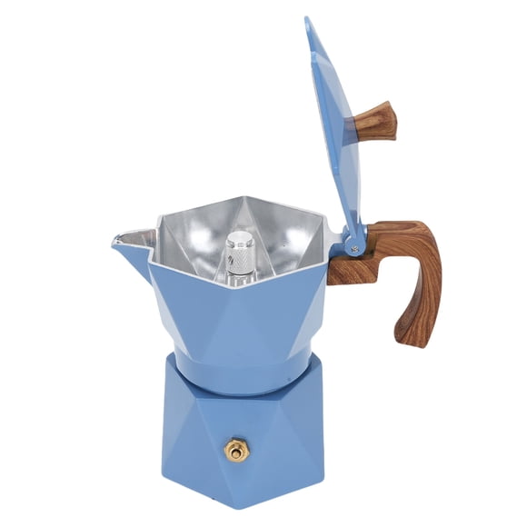 Food Safe Anodized Aluminum Italian Coffee Maker with Dual Valve Design, 2 Cup Stovetop Coffee Maker Pot for Cuban Cafe Brewing, Home Camping