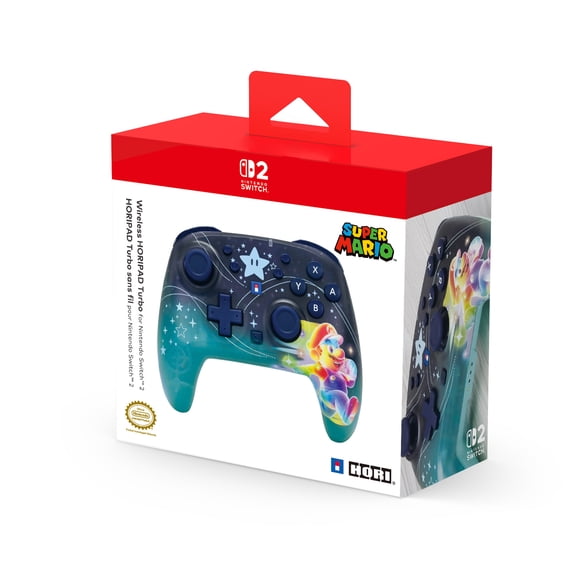 Wireless HORIPAD Turbo (Universe Mario) - Game Controller Pad for Nintendo Switch 2 - Officially Licensed by Nintendo®