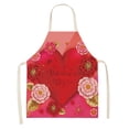 thumbnail image 2 of TIMIFIS Pockets Holds 1Pc Parent Adult The Family Kitchen Valentine's Day Print Linen Family Aprons Kitchen Gadgets, 2 of 2