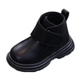 thumbnail image 1 of Bottes d'Hiver pour Enfants Couleur Unie en Cuir Court Style Britannique, 1 of 5