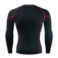 thumbnail image 3 of RXIRUCGD T-Shirt Blouse à Col Rond Long pour Homme, Couleur Unie, Ajusté, Haute Résilience, Chandail d'Entraînement, Rouge, Taille : L, 3 of 3