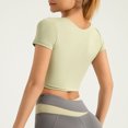 thumbnail image 4 of Timegard Hauts de Yoga pour Femmes Col Rond Manches Courtes Ajusté Confortable Court Extensible Entraînement Gym Tee Chandails, 4 of 4