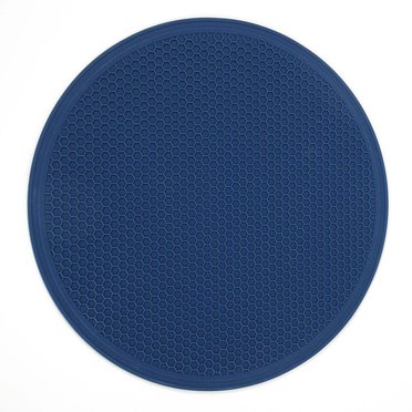 yulier Tapis pour Micro-Ondes, Coussinet en Silicone Polyvalent, Grand Tapis Repas Motif Nid d'Abeille 30 cm, Tapis d'Isolation Thermique pour Maison Cuisine Restaurant, Bleu Foncé