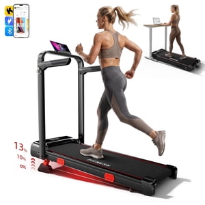RHYTHM FUN Pad de marche avec Incline pour la maison, tapis pliable avec poignée réglable, 300 Capacité, LED Affichage, pas d'installation