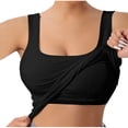 thumbnail image 1 of Yuyuzo Womens Tank Top Ribbed Knit Sleeveless Racerback V Neck Spaghetti Strap Cropped Tops Layering Tees, 1 of 7