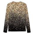 thumbnail image 5 of Jsaierl T-Shirts à Manches 3/4 pour Femmes, Imprimé Scintillant, Col Rond, Grande Taille, Décontracté, Ample, Tendance, Sortie, Fête, 5 of 5