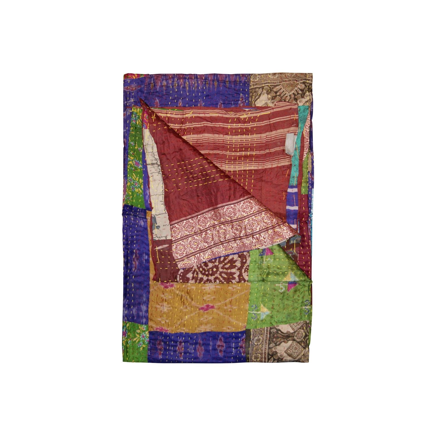 KANTHA SILK THROW BLANKET 50"X70"