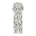 thumbnail image 5 of Birdeem Ensemble Deux Pièces pour Femmes d'Été Imprimé, Haut Court à Manches Mi-Longues à Col Rond + Pantalon Décontracté, Ensemble de Détente, 5 of 5
