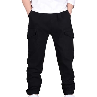 GDREDA Pantalon Garçon Pantalons Cargo Garçon Extensible Taille Élastique École Enfants Joggers en Sergé