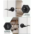 thumbnail image 3 of Interior Privacy Door Handle with Lock Matte Door Lever for Bathroom and Bedroom Wave Style Door Handle Indoor Matte Reversible Keyless Turn Lock, 3 of 7