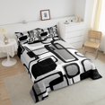 thumbnail image 4 of Erosebridal Abstract Sqare Bedding King Comforter Set,Geometric Rectangle Bedding Sets King with Comforter,Stripes Room Decorative,Reversible,Lightweight,3-Piece, 4 of 8