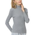 thumbnail image 1 of Innerwin Hauts Tricotés Manches Longues Femme Pull Haut Tunique Tricotée Blouse Gris 3TG, 1 of 3