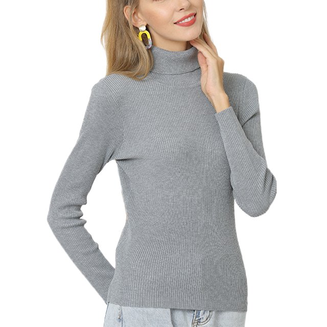 Innerwin Hauts Tricotés Manches Longues Femme Pull Haut Tunique Tricotée Blouse Gris 3TG