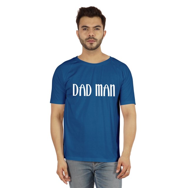 Inkmeso Printed Graphic "Dad Man" Tshirt For Men's Cotton Jersey Round Neck Tee For Daddy