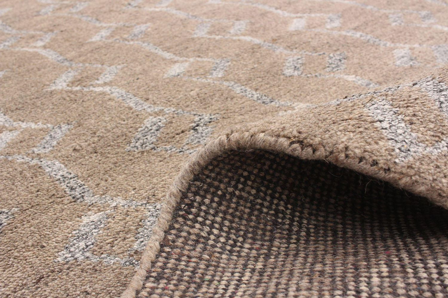 ECARPETGALLERY 5'0" x 7'11" Moroccan Tangier Hand-knotted Area Rug for Living Room, Dining Room and Bedroom in Brown