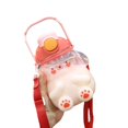 thumbnail image 2 of Cute Rabbit Water Bottle with Straw Large Capacity Plastic Drinking Bottle with Adjustable Shoulder Strap for Camping Sports Travel Picnic, 2 of 10